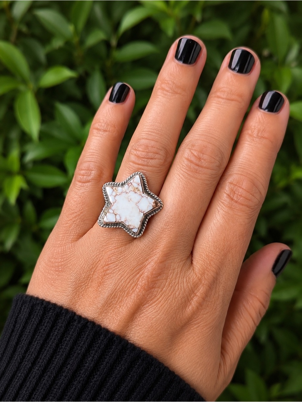 Wild horse Jasper ring sterling silver southwestern western boho statement sz 8
